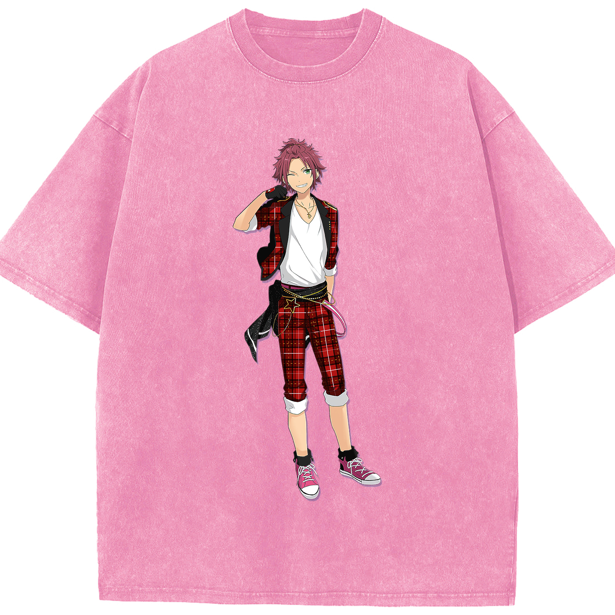 （画像用） あんさんぶるスターズ! Ensemble Stars 綿100% ヴィンテージ風 半袖Tシャツ（フロントプリント）